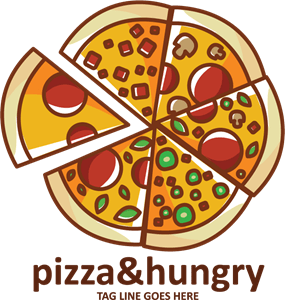 Pizza shape Logo Vector
