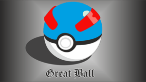Poke Ball ( Great Ball ) 3D Logo PNG Vector
