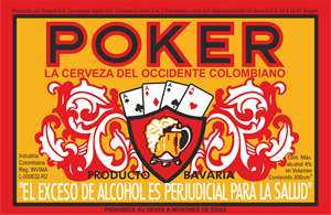 Poker cerveza, etiqueta antigua Logo Vector