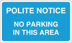 Polite notice no parking in this area Logo PNG Vector