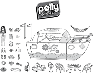 Polly Pocket Character & Accessories Logo PNG Vector