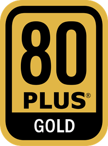 Power Supply 80 PLUS Gold Certification Logo Vector