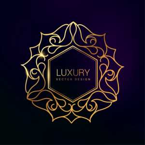 Premium Golden Floral Luxury Symbol Design Logo PNG Vector