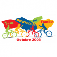 Primera Bicicletada en Familia Logo Vector