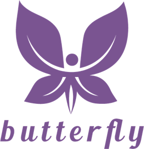 Purple Butterfly Logo PNG Vector