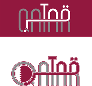 Qatar Arabic & English Logo Vector
