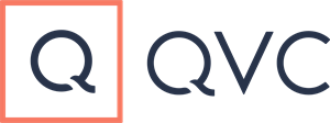 design de logotipo de letra qvc com forma de polígono. qvc