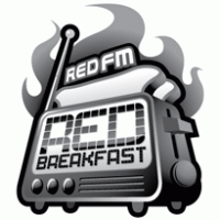 RedFM Red Breakfast Black & White Logo PNG Vector