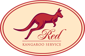 Red Kangaroo Service Logo Vector