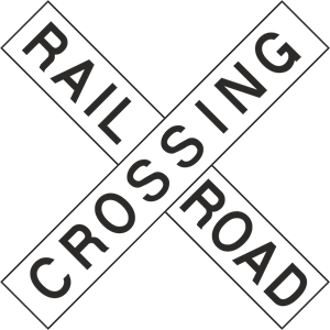RAILROAD CROSSING ROAD SIGN Logo PNG Vector