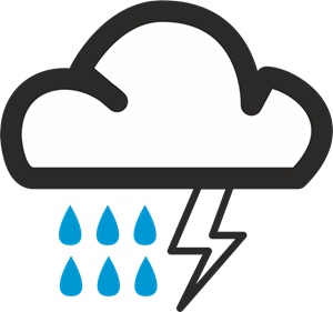 RAIN AND THUNDER STORM SYMBOL Logo PNG Vector