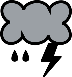 RAIN WITH LIGHTNING WEATHER SYMBOL Logo PNG Vector