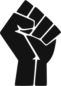 Raised Black Fist Logo PNG Vector