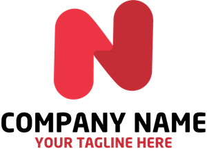 Red Letter N Company Logo Vector