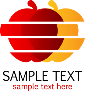 Red & Orange Apple Logo PNG Vector