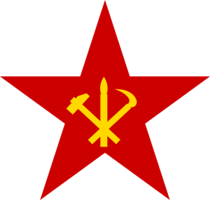 Red Star with Workers` Party of Korea Logo PNG Vector