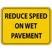 REDUCE SPEED ON WET PAVEMENT SIGN Logo Vector