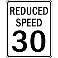 REDUCE SPEED TO 30 ROAD SIGN Logo Vector