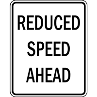 REDUCED SPEED AHEAD SIGN Logo PNG Vector