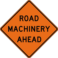 ROAD MACHINERY AHEAD SIGN Logo Vector