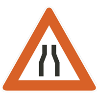 ROAD NARROWS SIGN Logo Vector