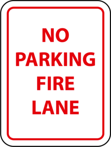 ROAD SIGN NO PARKING ON FIRE LANE Logo PNG Vector