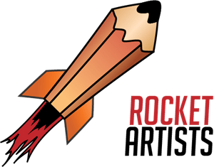 Rocket Pencil Art Logo Vector