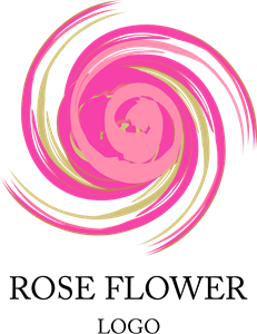 Rose Flower Art Logo PNG Vector