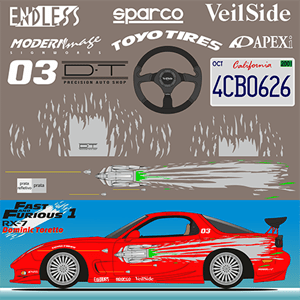 rx7 toretto fast and furious 1 decal Logo Vector