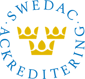 Logotyp för SWEDAC ACKREDITERING