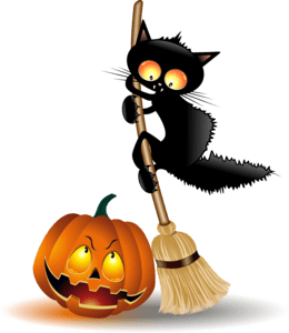 scarcy black cat halloween pumpkin Logo PNG Vector