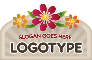 Sign with Flowers Logo PNG Vector