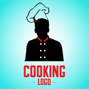 Silhouette Chef Cafe Logo PNG Vector
