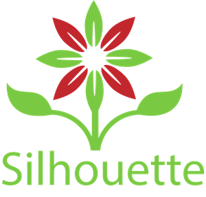 Silhouette Flower Logo PNG Vector