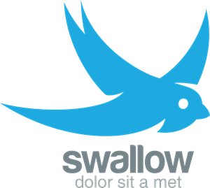 Simple swallow Logo PNG Vector