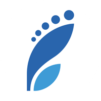 Sinivalkoinen jalanjälki Logo PNG Vector