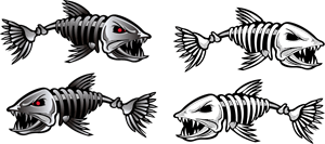 Skeleton Fish Logo PNG Vector