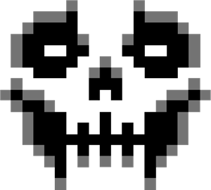 Skull Pixel Logo PNG Vector