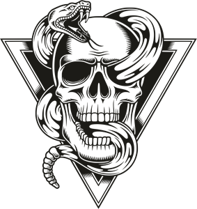 Skull & Snake Logo Vector