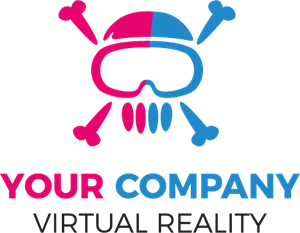 Skull Virtual Reality Logo Vector