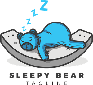 Sleepy bear Logo Vector