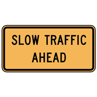 SLOW TRAFFIC AHEAD SIGN Logo PNG Vector