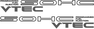 SOHC VTEC PROGRAMMED FUEL INJECTION Logo Vector
