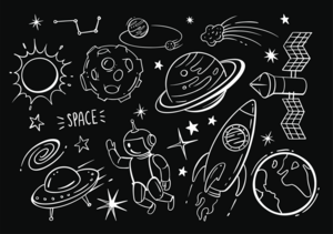 Space Doodles Logo PNG Vector