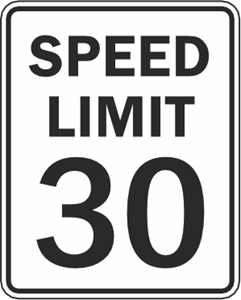 SPEED LIMIT 30 TRAFFIC SIGN Logo PNG Vector