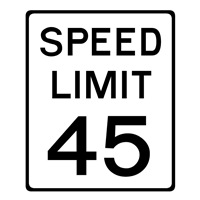 SPEED LIMIT 45 SIGN Logo PNG Vector