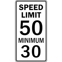 SPEED LIMIT 50 MINIMUM 30 ROAD SIGN Logo PNG Vector