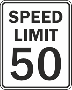 SPEED LIMIT 50 ROAD SIGN Logo Vector