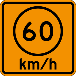 SPEED LIMIT 60 KM SIGN Logo PNG Vector