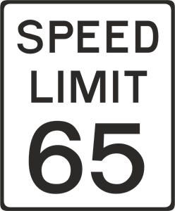 SPEED LIMIT 65 ROAD SIGN Logo PNG Vector